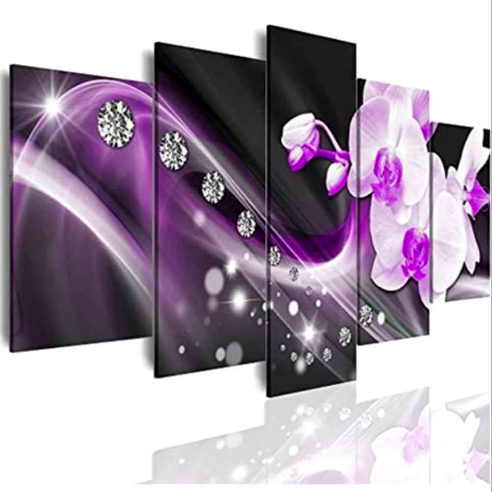 Orchid Home Decor for Office Decor, Framed Stretched Picture Painting Artwork 